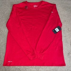 Red Nike long sleeve dri fit shirt size xxl new